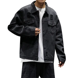 Rlyaeiz Brand New Denim Jacket Men 2019 Spring Fashion Casual Hole Cowboy Jacket Clothes Mens Bomber Jackets Coats Oversize 5XL