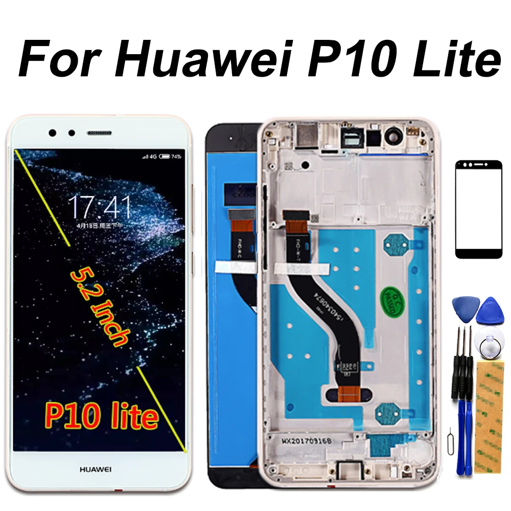 ЖК-дисплей для Huawei P10 Lite с сенсорным экраном рамка сборки 5 2 дюйма запчасти |