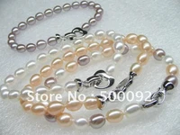 fine mixed rice freshwater pearl bracelet free shipping