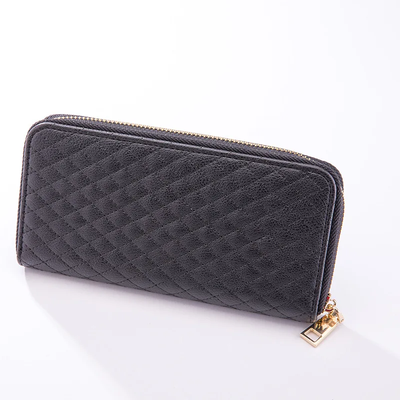 Новая мода PU стеганая Кожа Женский Длинный кошелек на молнии кошелек большой емкости мульти держатель для карт сумка для мобильного телефона клатч кошелек
