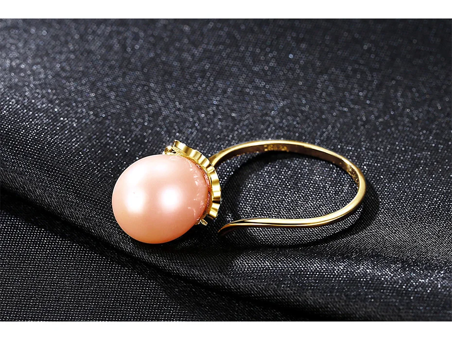 Freshwater Pearl Ring Vintage 925 Sterling silver rings Natural Pearl Fine Jewelry Adjustable 925 ring hyperbole Freshwater