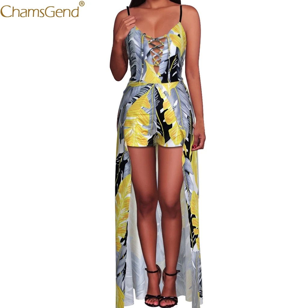 Женский Длинный комбинезон на бретельках элегантный короткий в официальном