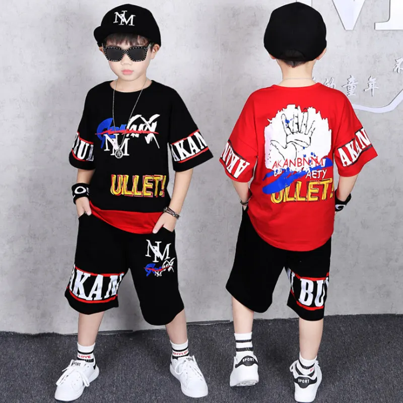 Летние комплекты для мальчиков футболка + короткие штаны хлопковый спортивный