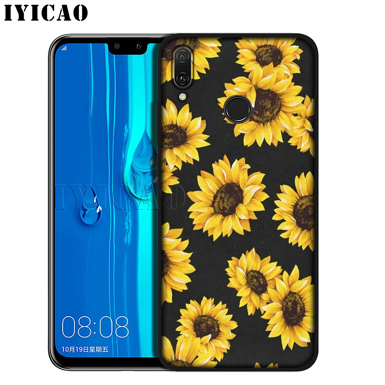 IYICAO Sunflower Flower Painted Cover Colourful Soft Case for Huawei Mate 30 20 10 Pro Nova 5I 5T 5 4 4E 3i 3 2i Lite Smart |