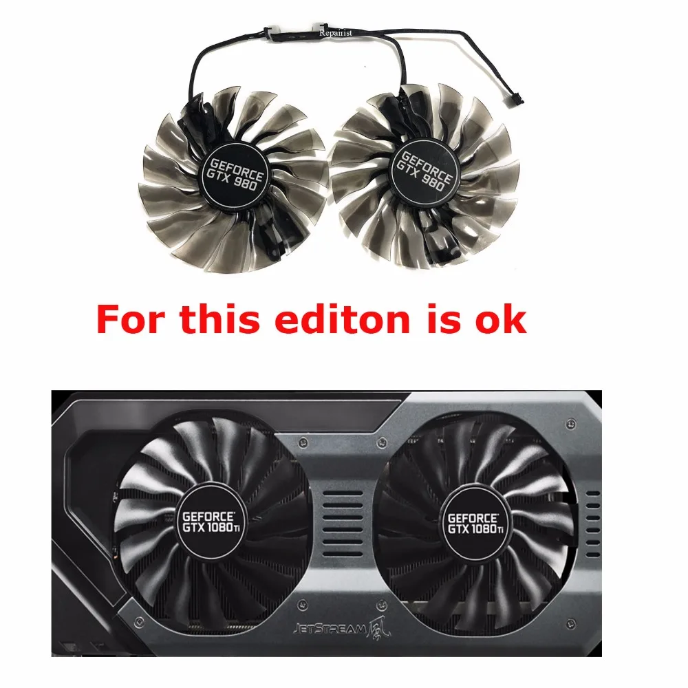 2 шт./компл. Palit gtx1070 gtx1080Ti GPU VGA альтернативный кулер вентилятор для GeForce GTX1080 Ti GTX 1070/1080 Grahics карта