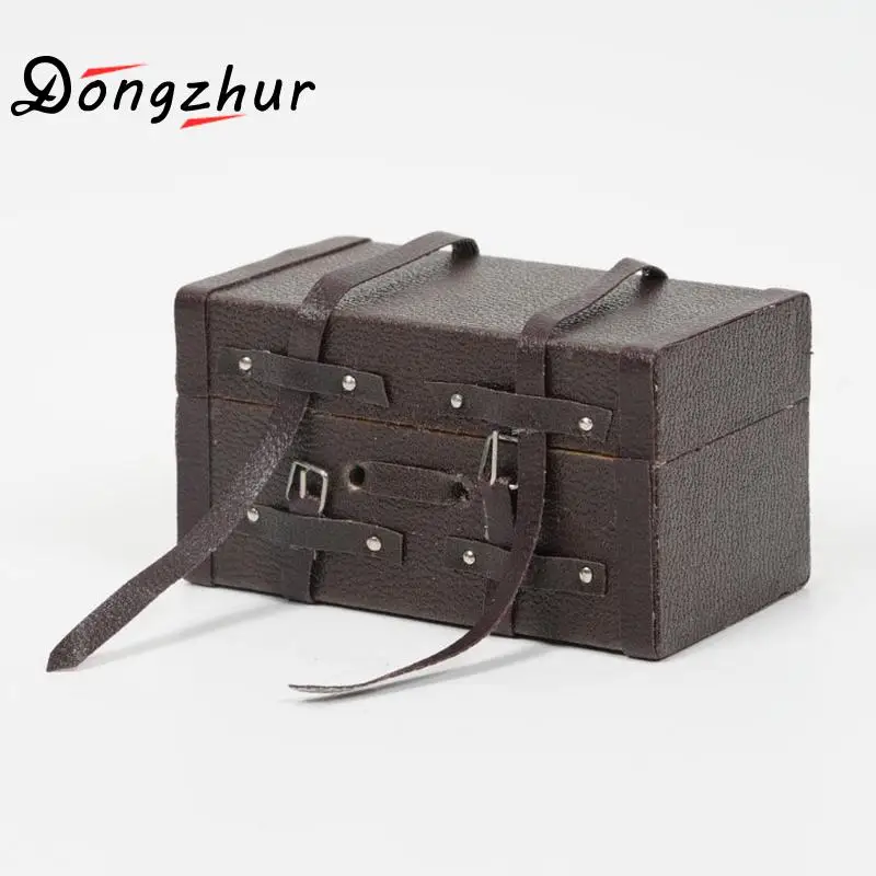Dongzhur винтажный кожаный Ретро Чехол 1:12 кукольный домик Миниатюрная модель Diy