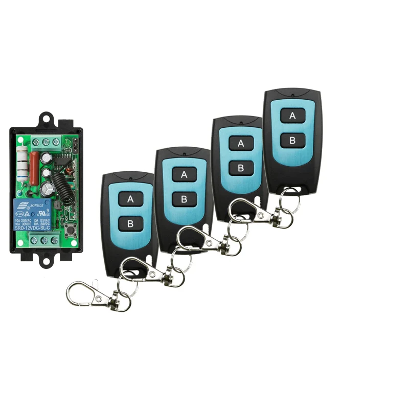 AC 220V 1CH 10A Wireless Remote Control Switch Relay Output Radio Receiver Module + Black/blue Waterproof Transmitter | Электроника