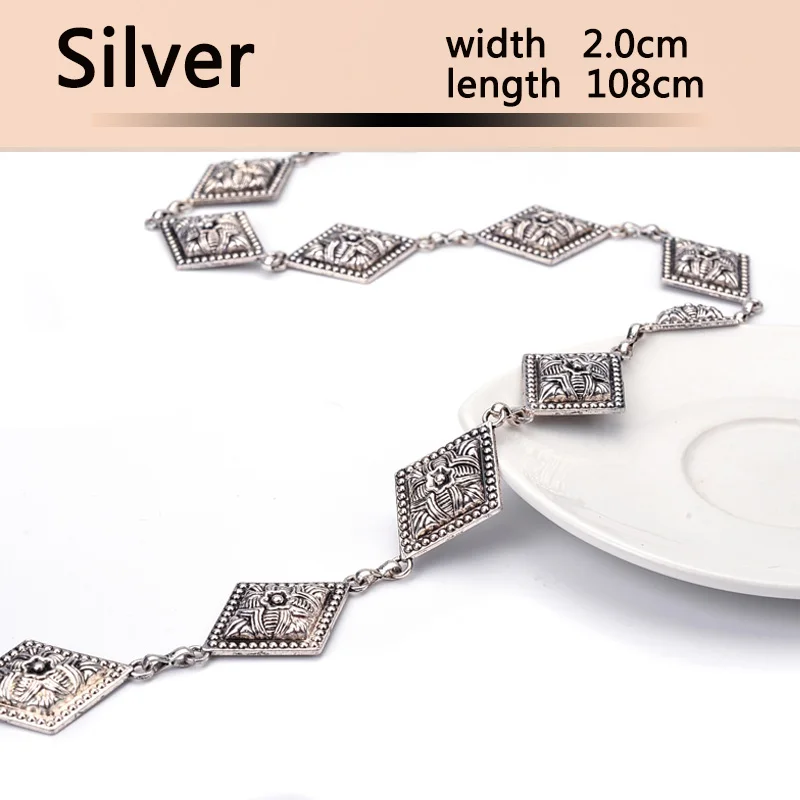 

SILMARIL Spring summer new fashion elegant silver carved waist chain Ethnic style metal waist female punk style belt for women
