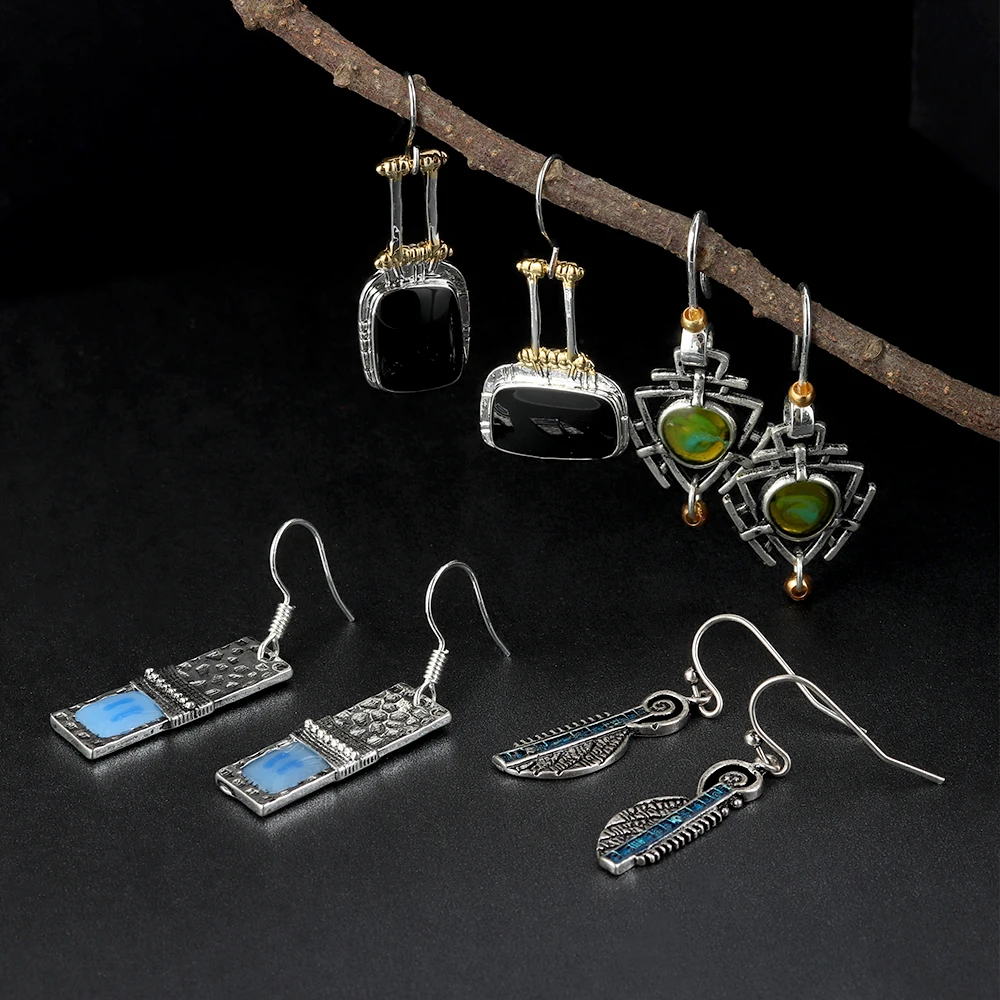 Винтажные серебряные серьги в богемном стиле 1 пара женские модные с крючком