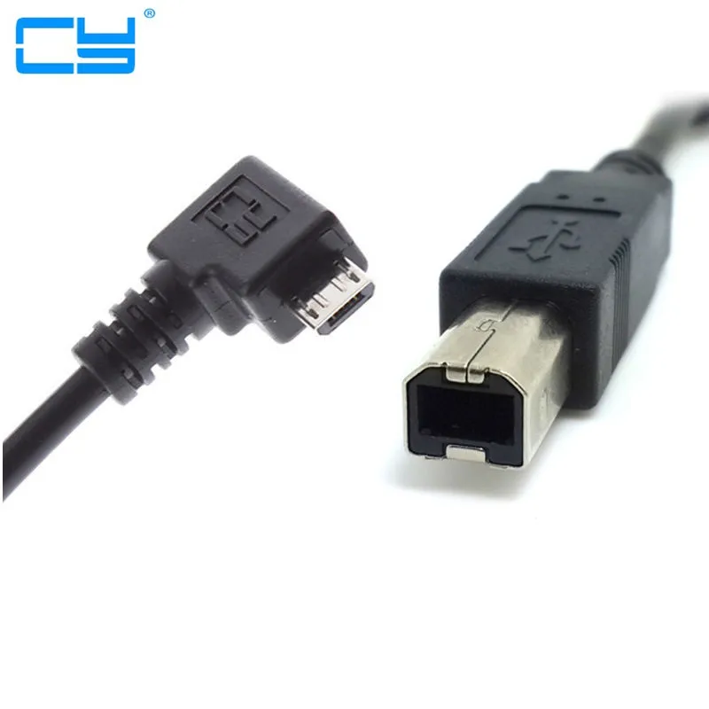 

50cm Right Angled 90 Degree Micro USB OTG to Standard B male Type Printer Scanner Hard Disk Cable