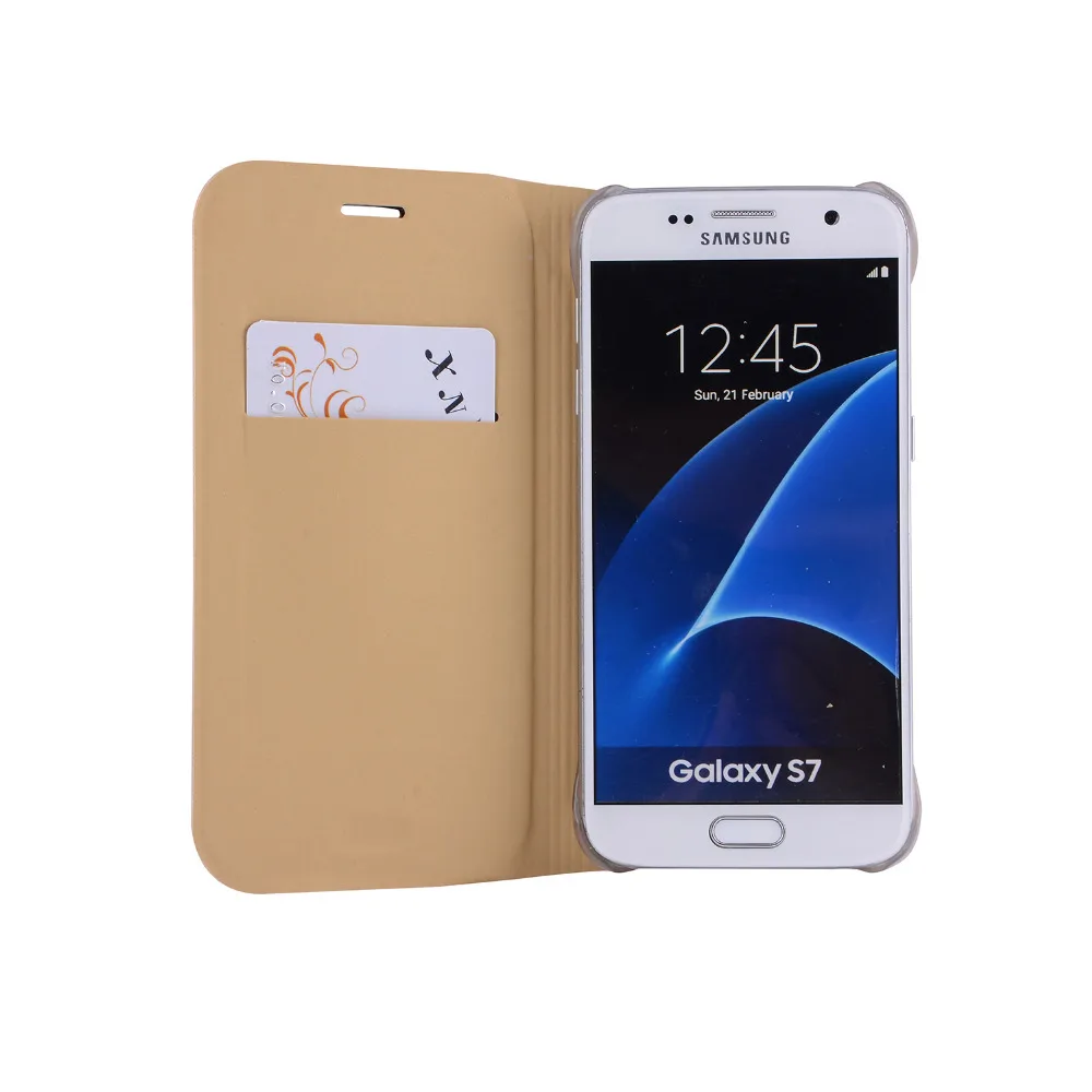 S7 Coque Cover KAWOO Официальный чехол из искусственной кожи Litchi с жестким основанием для Samsung Galaxy S7Edge Capa.