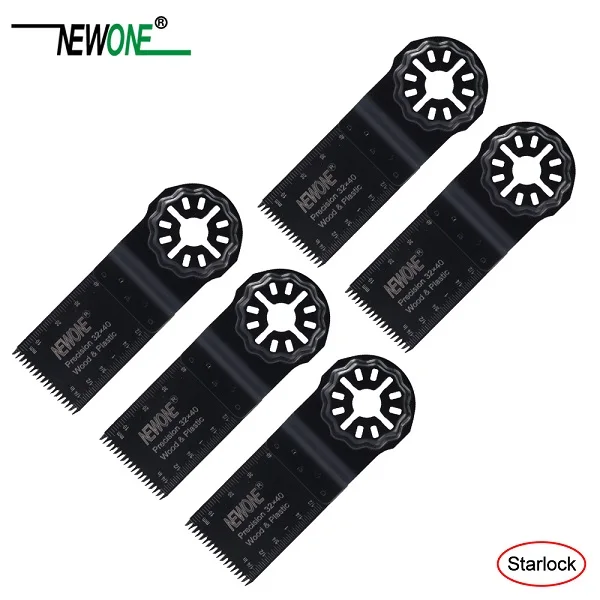5 pcs NEWONE Япония 32 мм Starlock пилы мульти пакет Точность Осциллирующий Мультитул пилы для резки дерева гипсокартон пластик - Цвет: 5 pcs