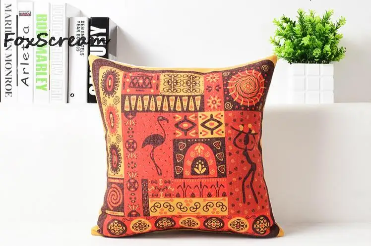 Ethnic Cushion Cover Home Decor African Decorative Pillows Case Linen Throw For Sofa Couch 45x45cm | Дом и сад