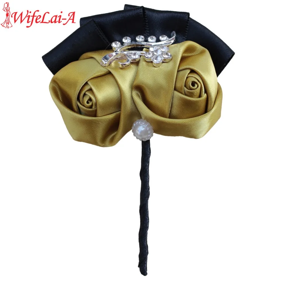 

4pcs/lot Handmade Boutonniere Buttonholes Flowers Accessories Prom Pin Man Suit Decoration Artificial Groom Bride Flowers Pin