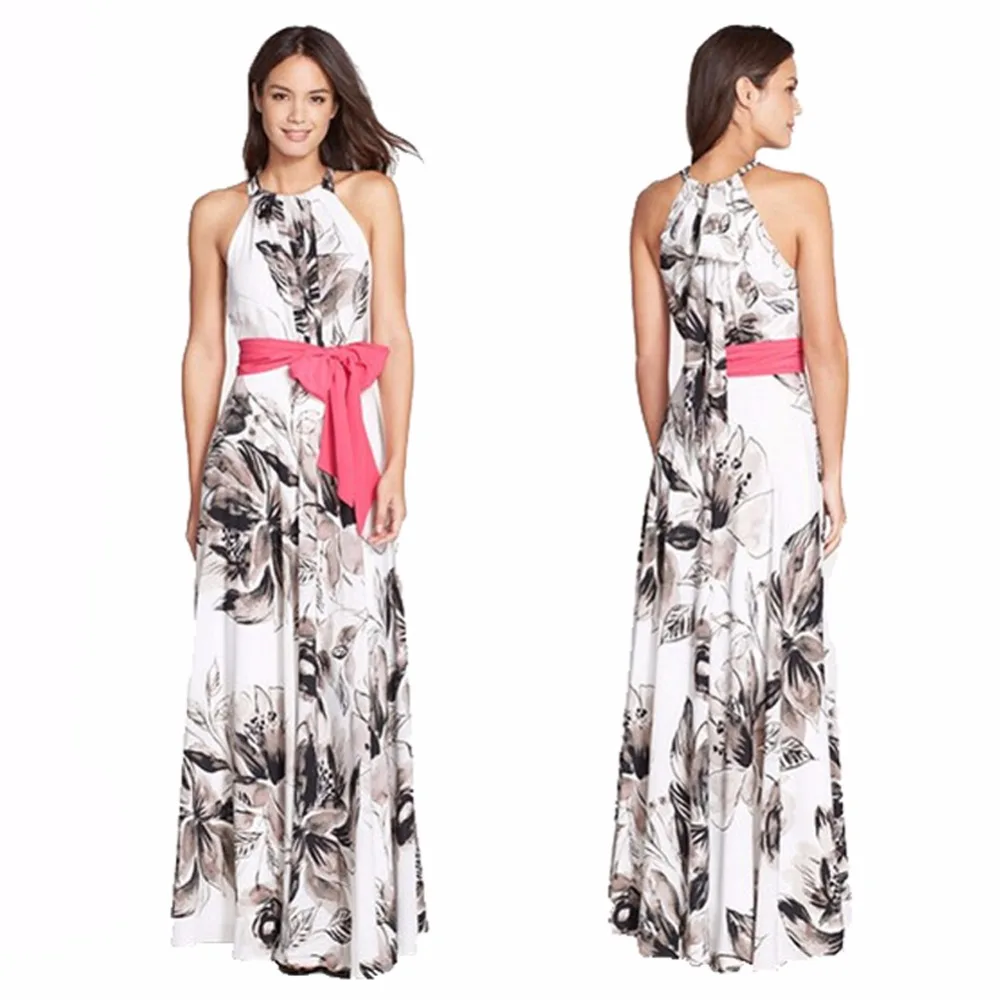 2019 летнее Новое богемное платье хорошего качества без рукавов Vestidos Цветочная