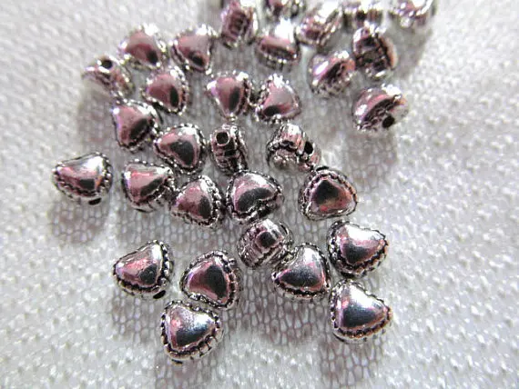 

wholesale 100pcs Heart Charms Alloy spacer Antique silver charms,Silver OX Beach finding ,lead nickel ,love carved supply