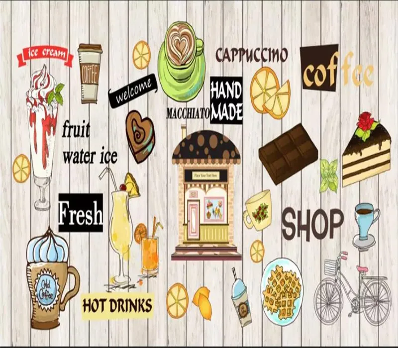 Пользовательские 3d обои Дерево затенение ручная роспись десерт фон настенная