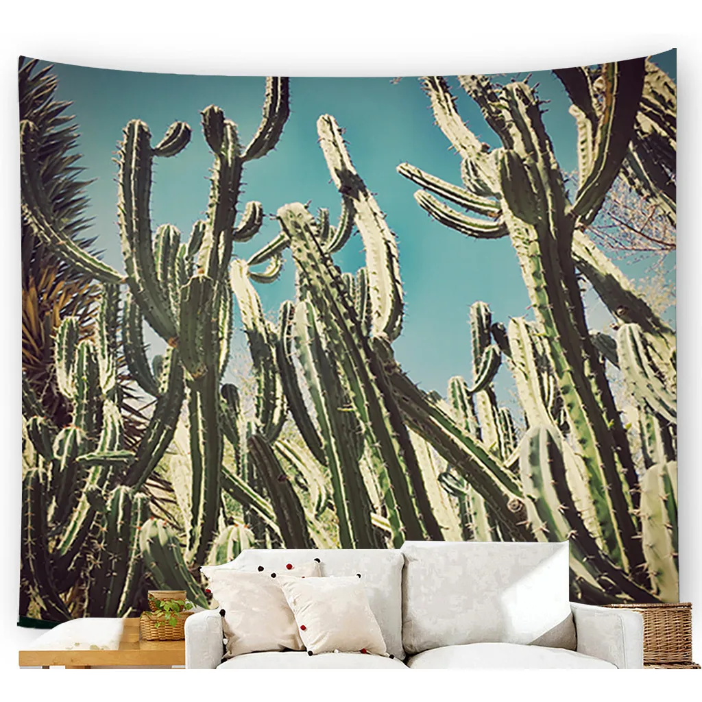 Настенный Гобелен художественный Декоративный принт кактус растительный