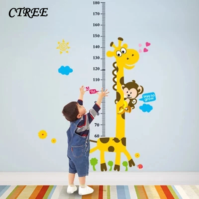 CTREE Детская Наклейка для измерения высоты &quotрост&quot Жираф украшение гостиной