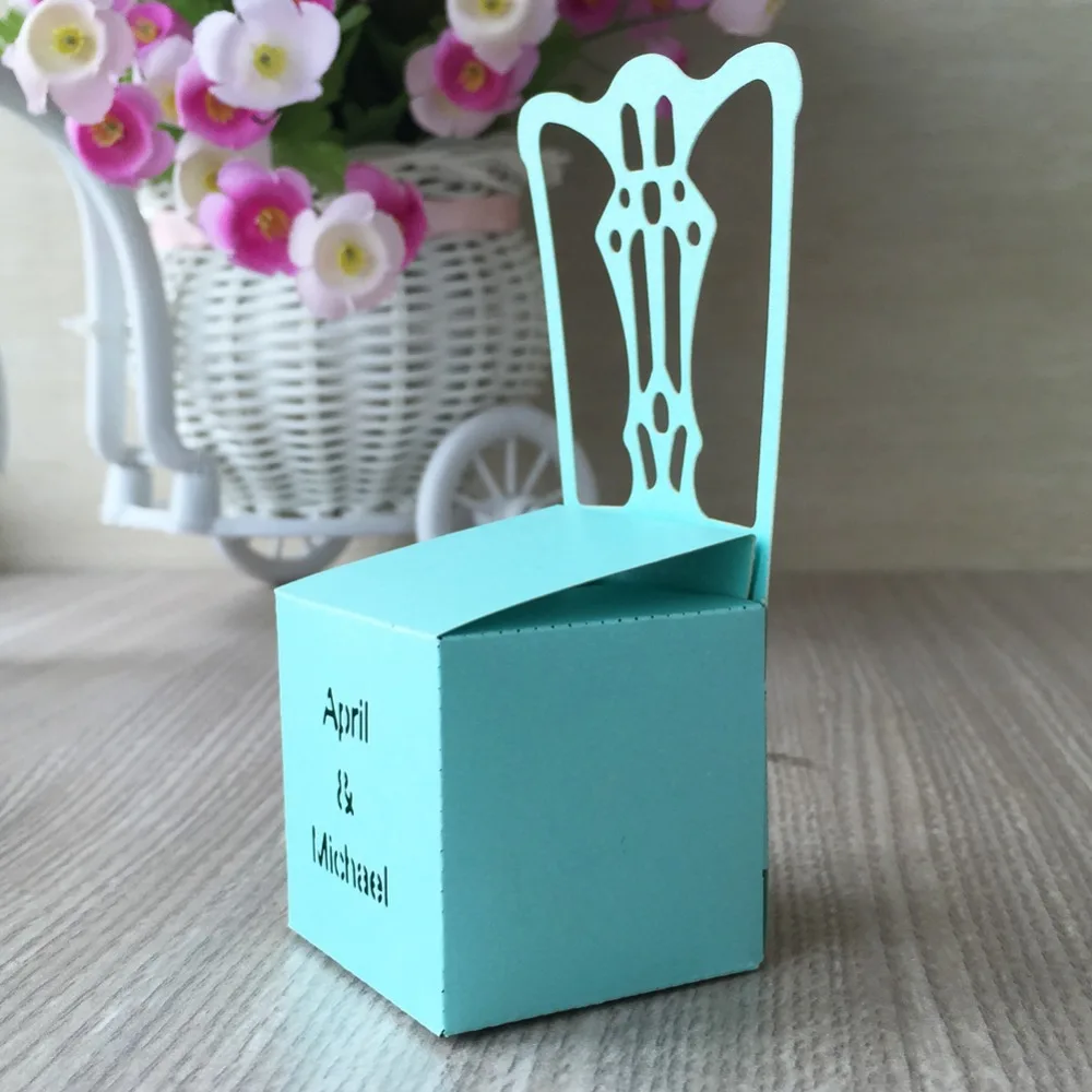 50 шт./партия Бесплатная печать лазерная резка дизайн стула детский душ свадебные