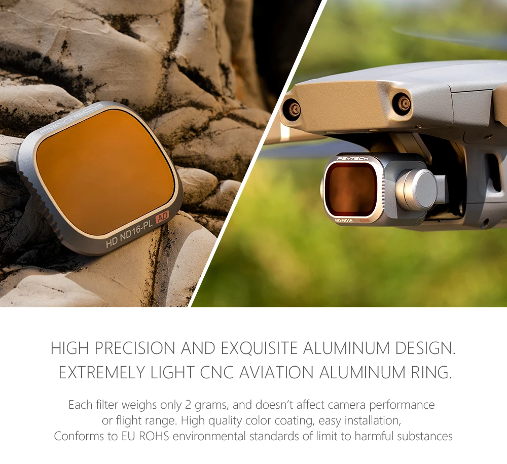PGYTECH передовые Mavic 2 Pro фильтр Камера Линзы Фильтры ND8/16/32/64-PL ND8/16/32/64 для DJI Mavic Pro/Air 2/Pro Аксессуары для дрона
