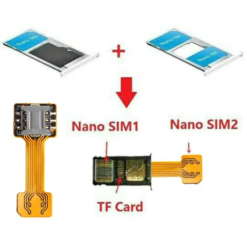 Универсальный TF Гибридный двойная SIM карта для Micro SD адаптер удлинитель 2 Mini Nano