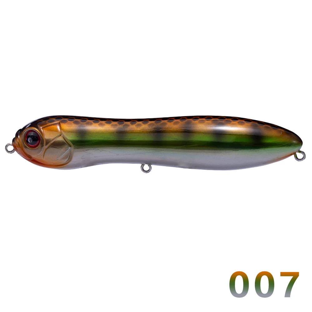 007 Hunthouse trairao головой змеи стиле карандаш приманка 13 см 32g громкий звук topwater длинные Литой Рыбалка приманки громкий шум для щука приманку - Цвет: 007