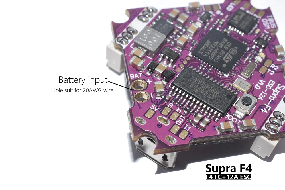 Supra-F4-12A V1.0 STM32F411 F4 игровые джойстики AIO OSD BEC и 12A BL_S 2-4S 4In1 ESC для RC DIY крошечных дронов