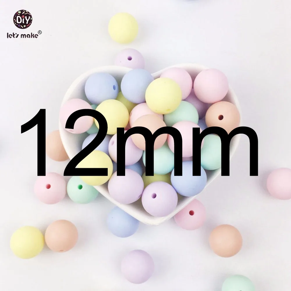 12mm candy color Давайте сделаем Силиконовые Бусины круглые карамельные Желтые цвета 100 шт Детские Прорезыватели 12-15 мм Аксессуары для младенцев DIY кормящих браслет бисер для детей - Цвет: 12mm candy color