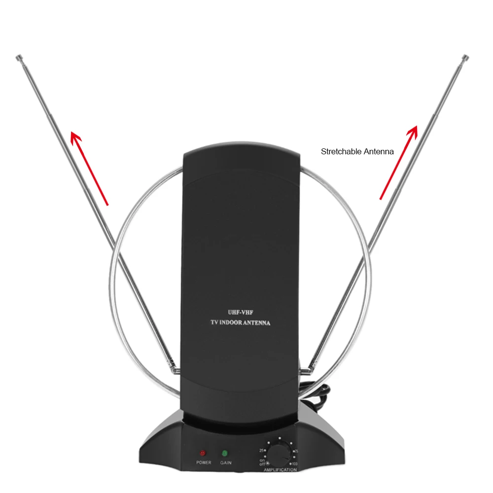 LAN-1014 внутренняя усиленная HD ТВ антенна цифрового телевидения Антенна 50 милей диапазон 36 дБ UHF/VHF/FM сигнал для HD tv/FM приемник F разъем