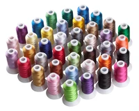 simthread 40 brother colors polyester embroidery machine thread plus 5pcs size a plastic bobbins
