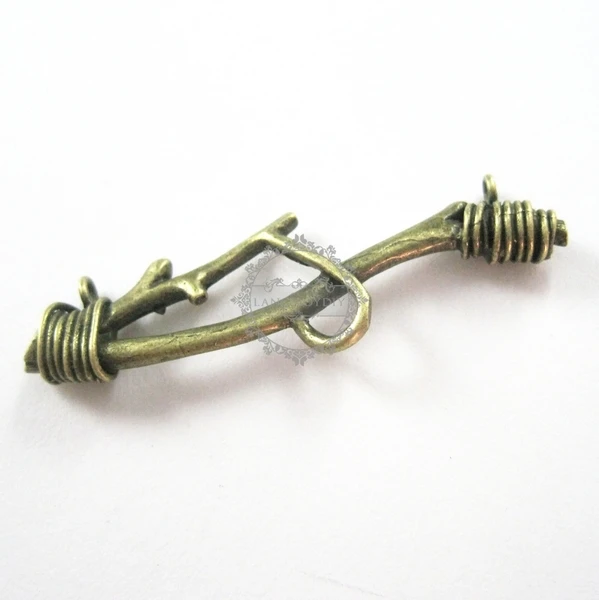 Винтажный латунный бронзовый антикварный кулон в виде ветки дерева 15 х50 мм