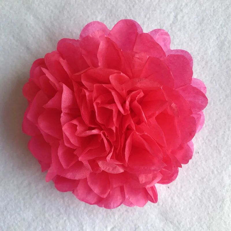 rose red 6inch Simulation Peony Flower DIY Tissue Paper Flower for Romantic Wedding Decoration Home Party Decorative Paper Flowers Balls - Цвет: rose red