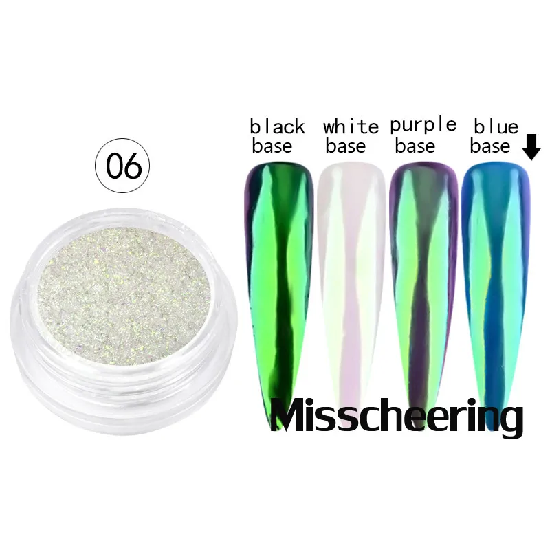 0,2 г/кор. Misscheering Neon Aurora Порошковые блестки Magic Хамелеон голограмма дизайн ногтей хромированный пигмент для маникюра украшения - Цвет: 06