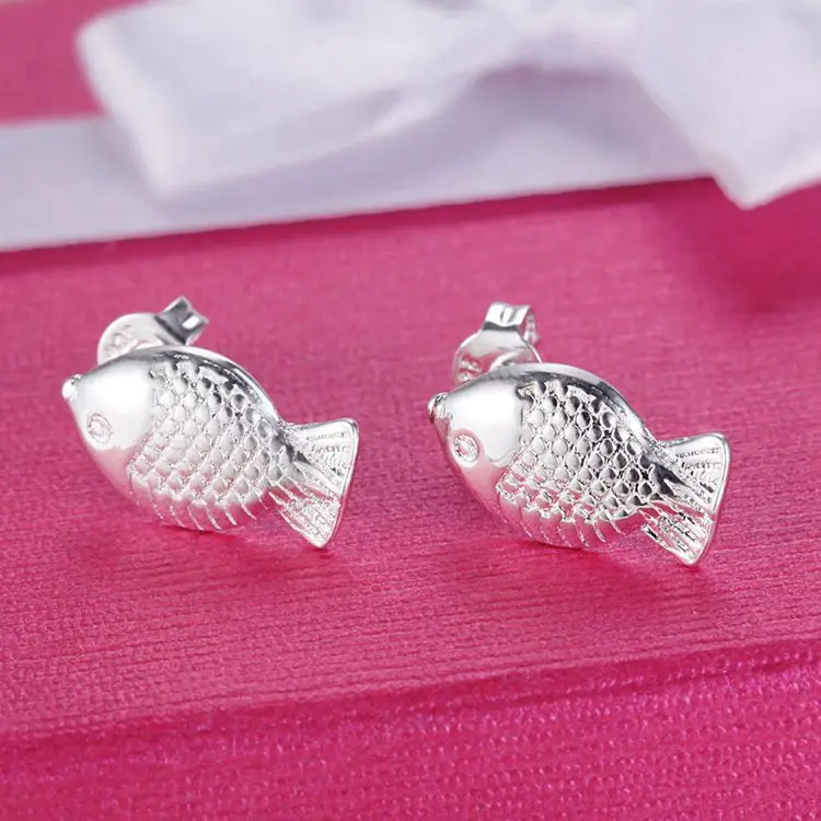 Модные украшения в виде рыбьих цветов посеребренные серьги женские PR096 |