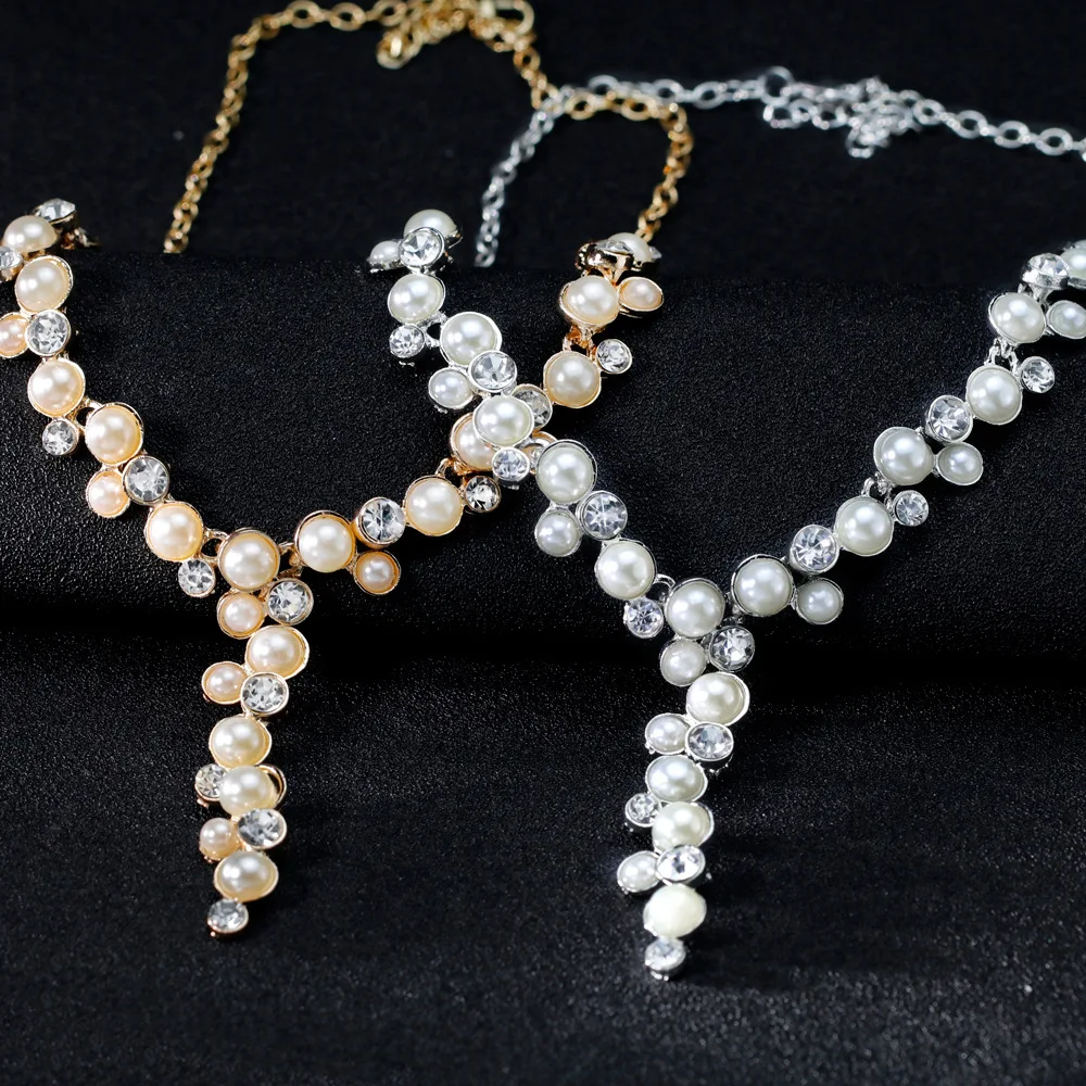 JaneVini Элегантные ожерелья с золотым жемчугом серебряные цепочки наборы ожерелий