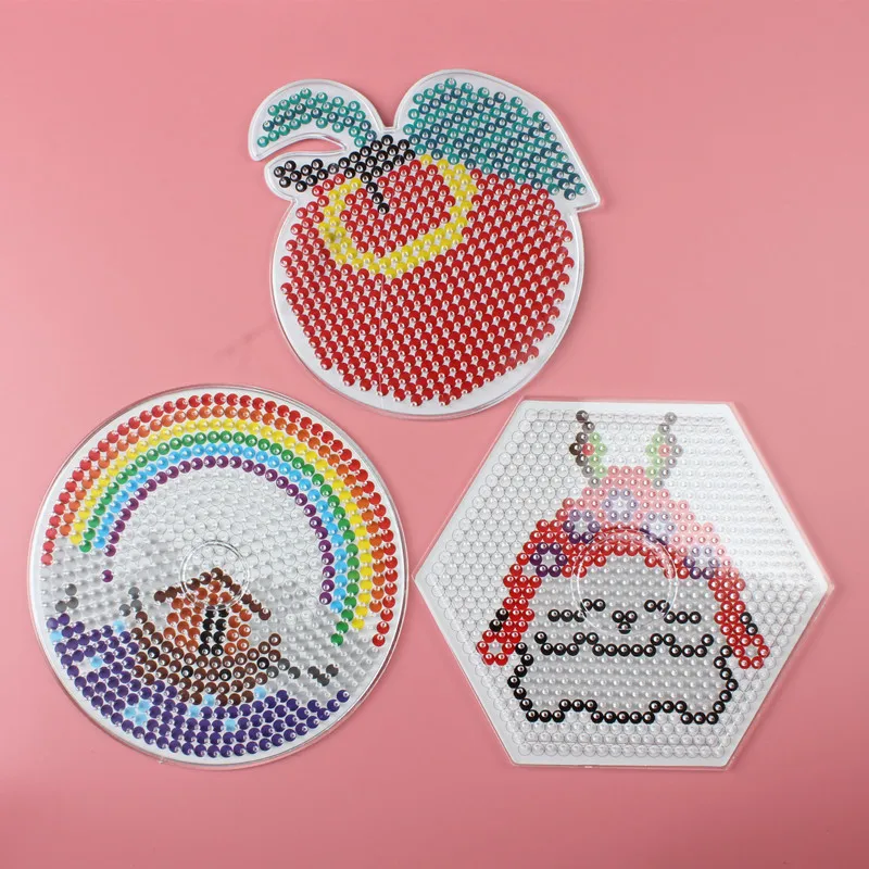 5 мм Хама бусины Обучающие 3D головоломки Perler бусины Pegboard головоломки игрушки Прозрачная форма шаблон для детей juguetes