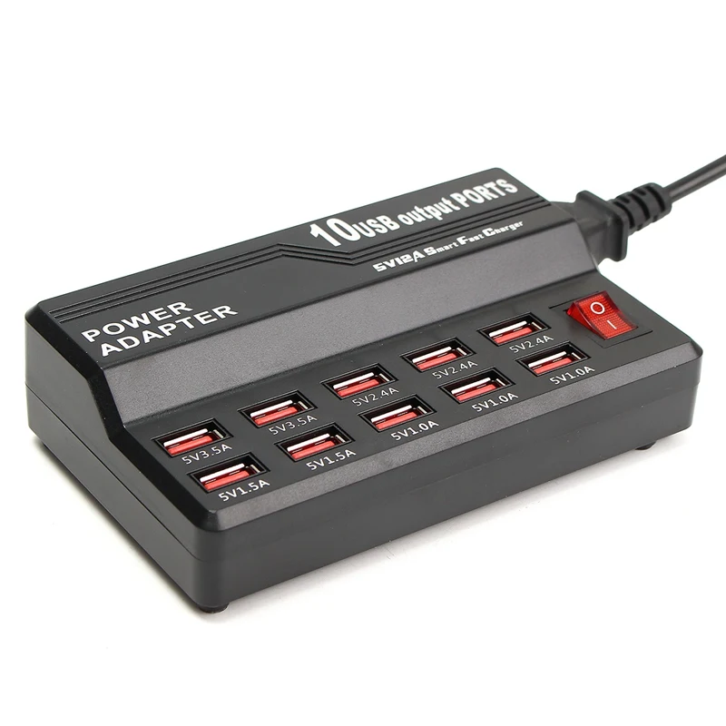 Мульти USB зарядное устройство дорожный адаптер 10 портов с настенной вилкой шнур Настольный телефон зарядные станции для смартфона планшета ноутбука