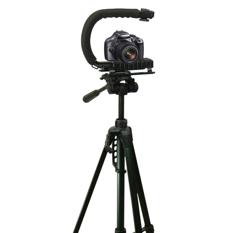 Черная ручка для стабилизации видео DV SLR камеры Canon Nikon Pentax DSLR Светодиодная лампа |