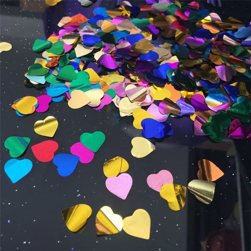 1.5cm colorful heart 1 пакет 15 г Круглый разбрызгивает конфетти из фольги розовое золото серебро розовое конфетти Событие Свадьба День Рождения Вечеринка стол прозрачный шар Декор - Цвет: 1.5cm colorful heart