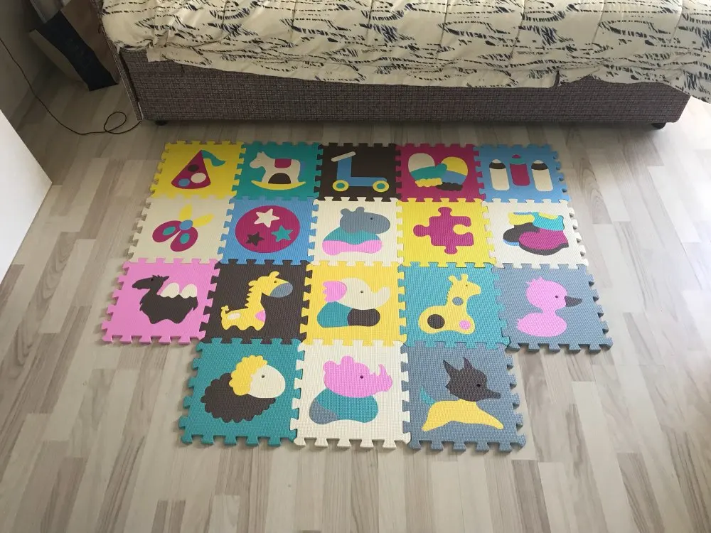 18pcs P016P022 30*30*1 см толстый развивающий детский игровой коврик-пазл, коврик для детей, мягкий коврик для ползания, нетоксичный детский игровой коврик для спортзала, коврик для обучения - Цвет: 18pcs P016P022