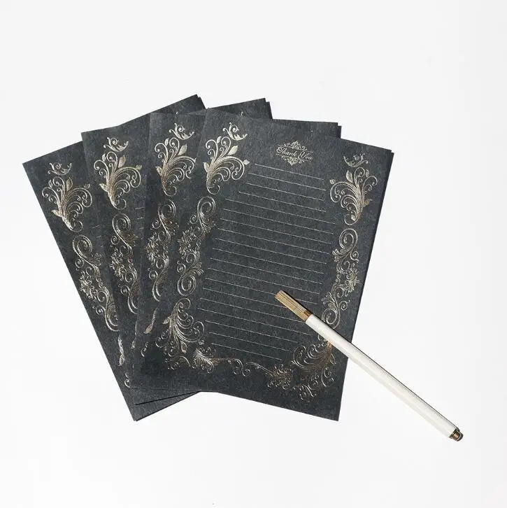 

Бумажный блокнот XRHYY Vintage Bronzing Wreath Paper Letter 4 листа