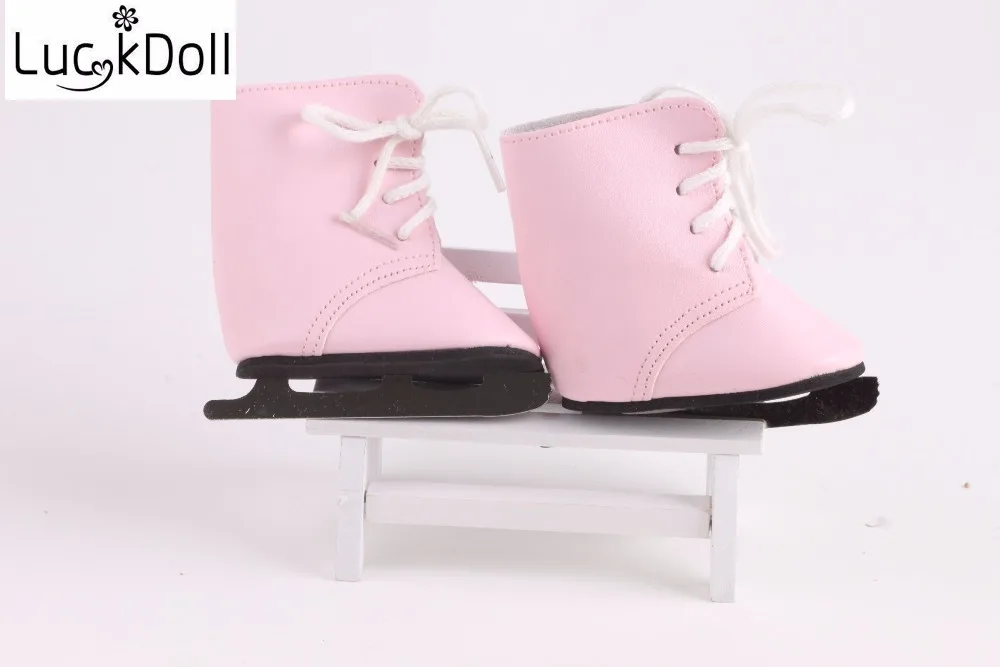 Кукольная обувь Розовые Коньки со льдом для 18-дюймовых американских кукол и 43 см