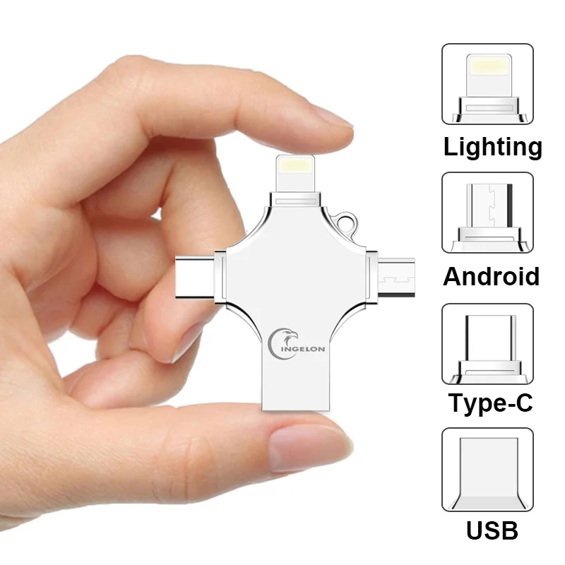 USB флеш-накопитель Ingelon объемом 256 ГБ, флеш-накопитель объемом 128 ГБ, фотостудия, OTG, Cle, USB, Прямая поставка, сделай сам, пользовательский музыкальный диск на ключ, 256 ГБ, для USB iphone