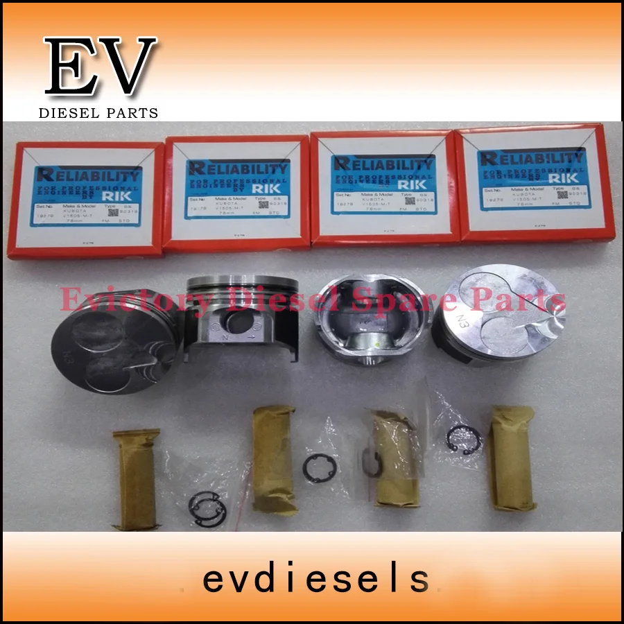 

For kubota KX71H excavator V1505 V1505T piston piston ring Full cylinder head gasket kit