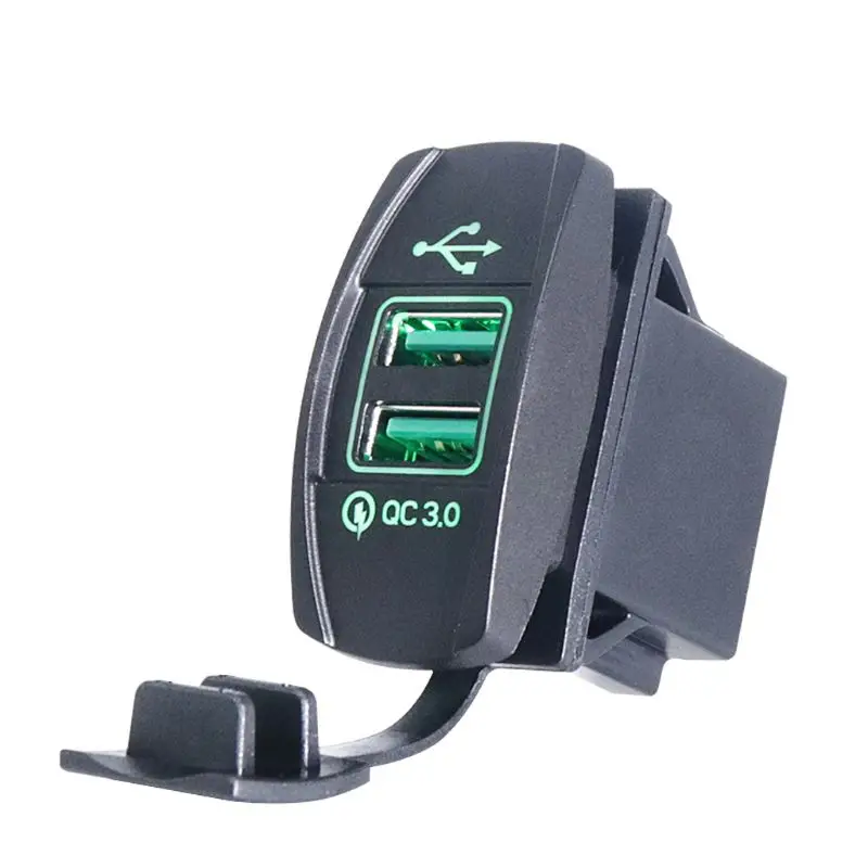 DIY Dual USB Quick Charge 3 0 светодиодный адаптер питания для 12В/24В автомобиля лодки