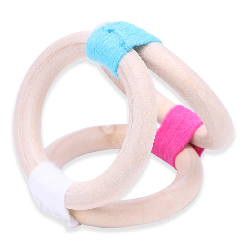 Прорезыватель из натурального круглого дерева браслет Новорожденный ребенок