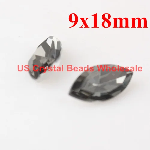

Free shipping! Wholesale 100pcs/lot AAA TOP quality 9X18mm marquise crystal fancy stones gray colour F1611