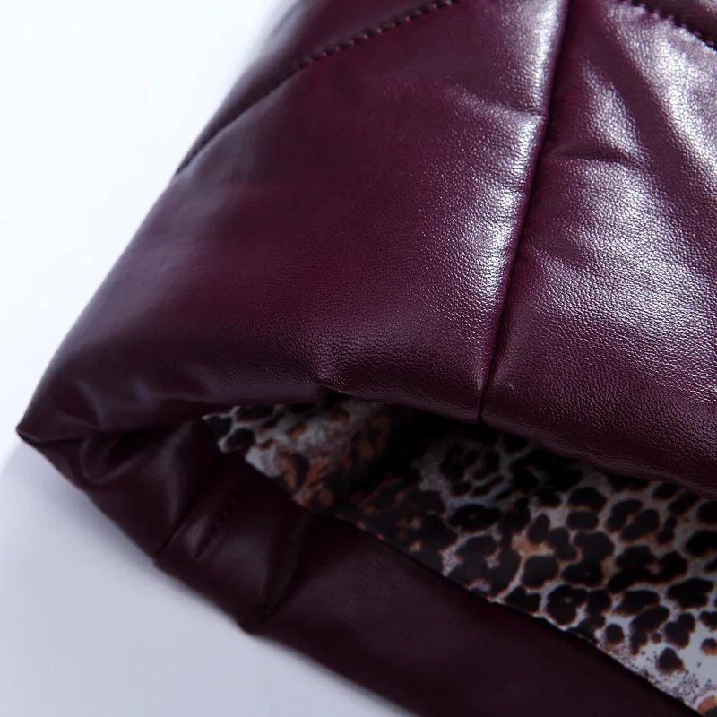 

Women Winter Leather Jacket PU Parkas New Ladies Fur Collar Hooded Camel-Padded Long Coat Female Outerwear L-8XL Warm Clothing