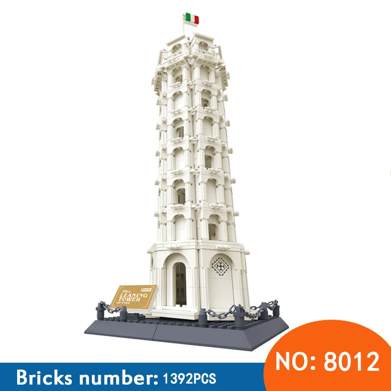 8012 Пизанская башня строительный блок структура строительные блоки Дети